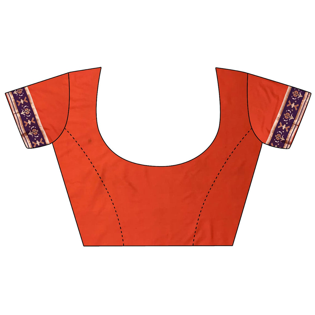 Joban Fashion Orange Banarasi Silk Motifs Inspired By Nature Saree - Distacart
