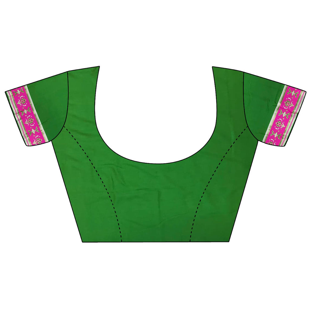 Joban Fashion Parrot Green Banarasi Silk Motifs Inspired By Nature Saree - Distacart