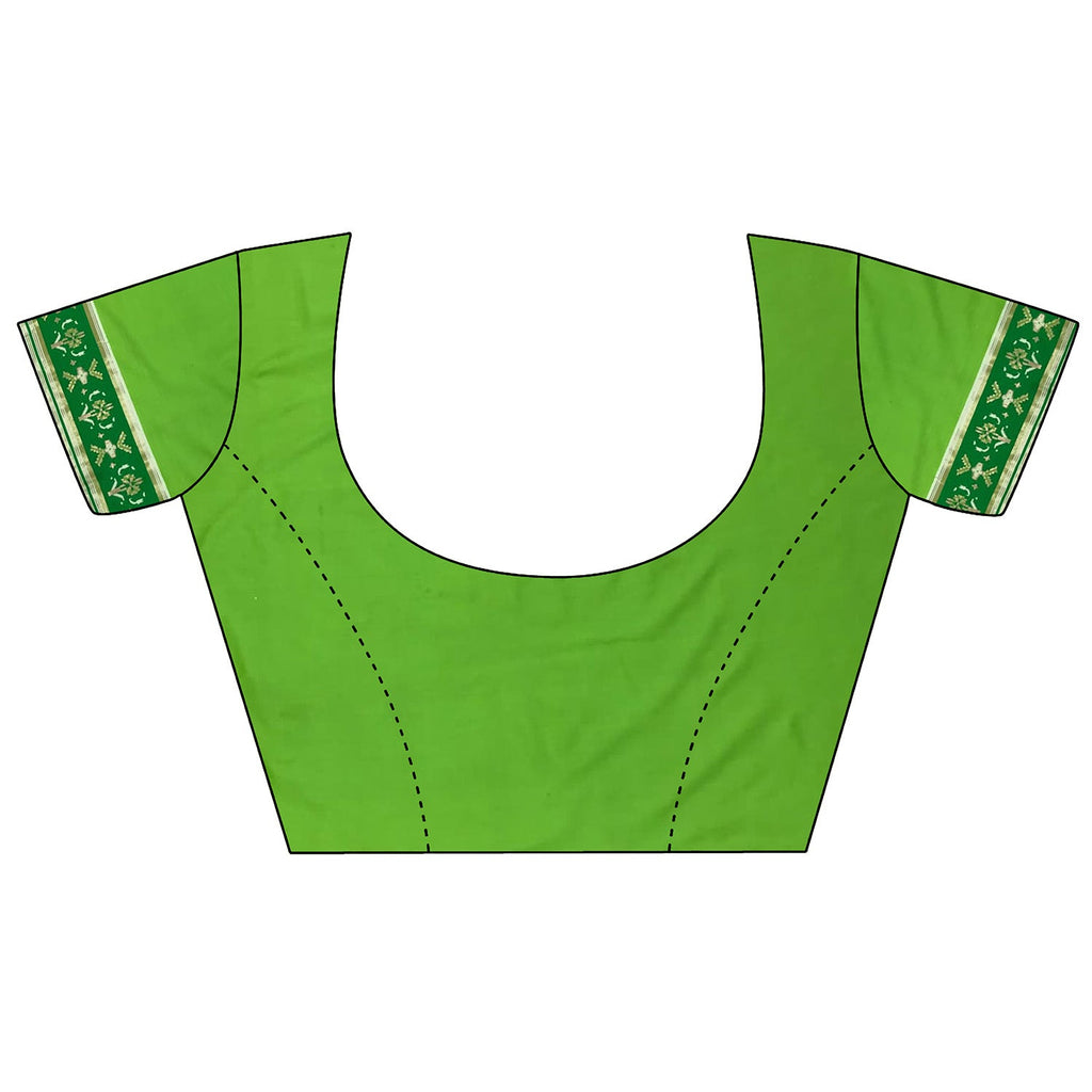 Joban Fashion Pear Green Banarasi Silk Motifs Inspired By Nature Saree - Distacart