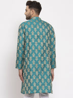 Jompers Men Green Jacquard Kurta Only - Distacart