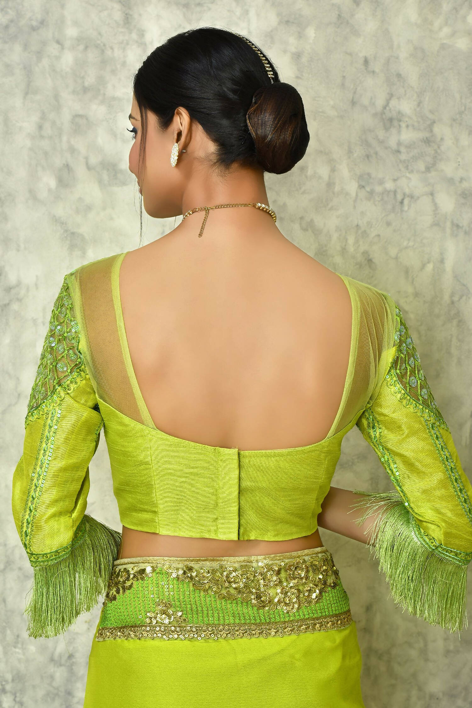 Green Silk Plain Saree with Blouse Piece - Purvi
