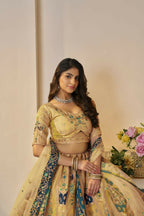 Kesar Fab Yellow Banarasi Silk Embroidered Lehenga