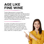 Decode Age 99.5% Pure Trans Resveratrol 250mg Supplement Capsules - Distacart