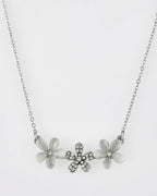VOJ Women Beads Stainless Steel Sliver-Plated Chain with Star-Shape Pendant