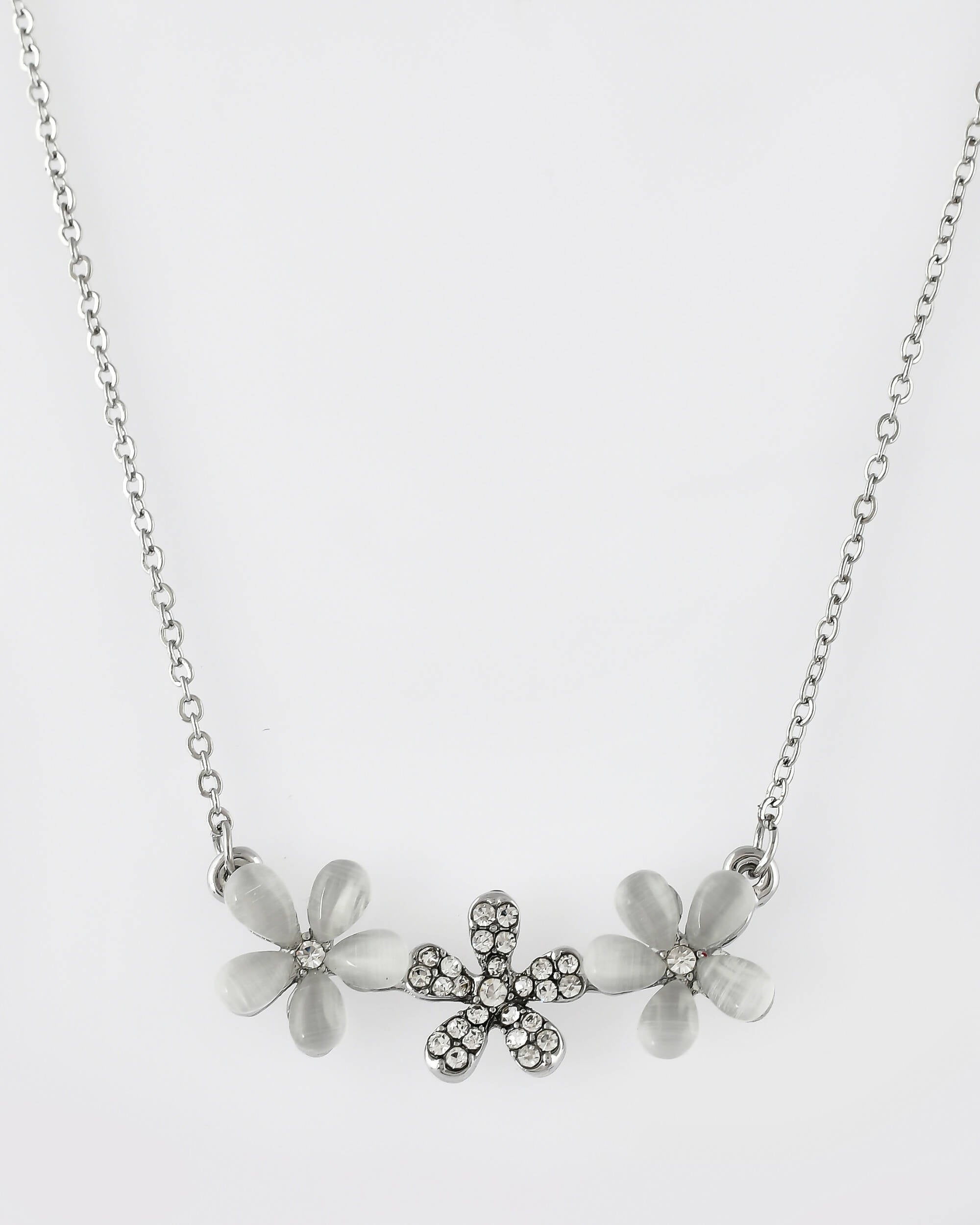 VOJ Women Beads Stainless Steel Sliver-Plated Chain with Star-Shape Pendant