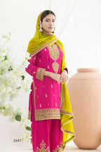 Anaita Pink Chinon Readymade Suit with Embroidery Coding & Sequence Work - Distacart