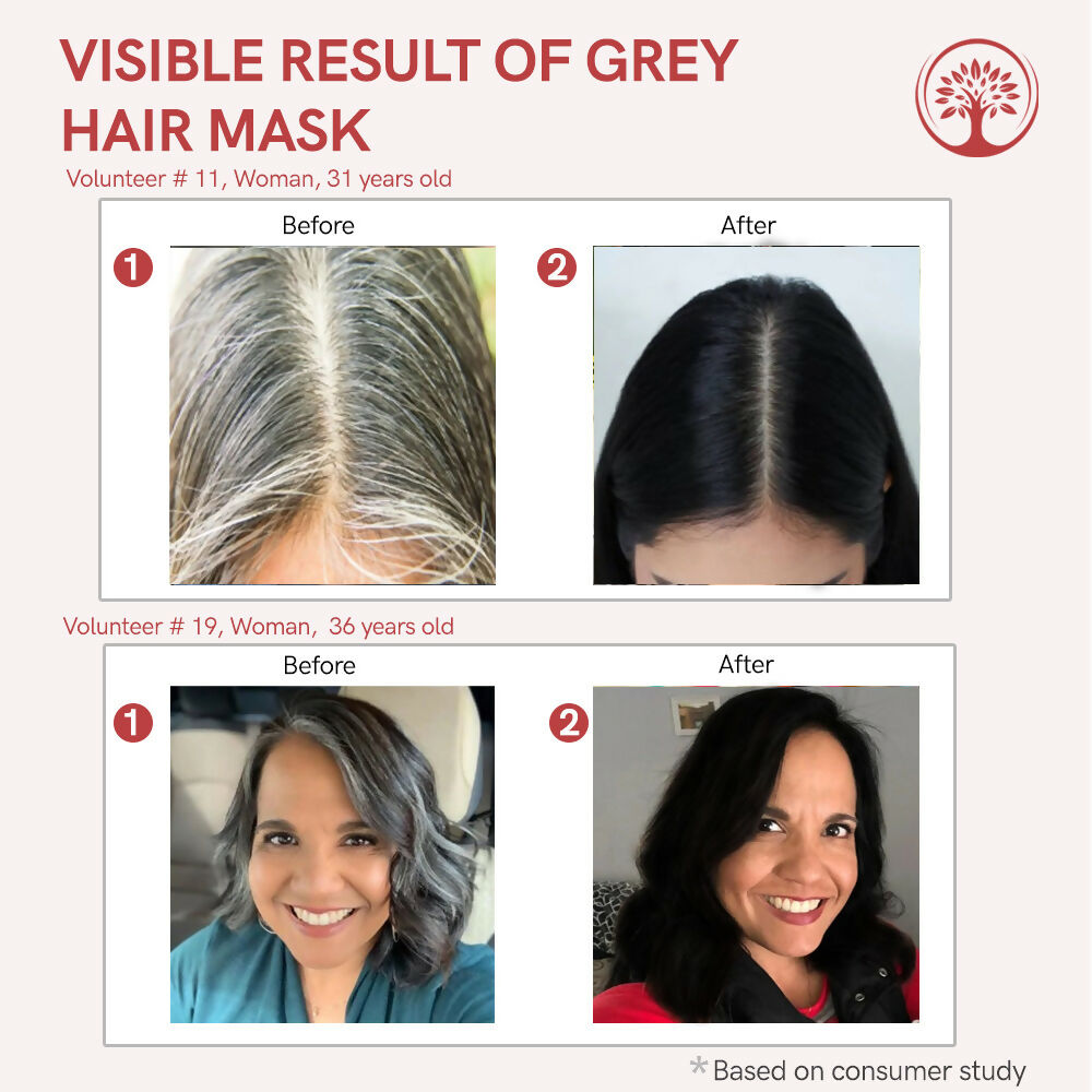 Ivory Natural Grey Mask For Hair - White To Black Hair Naturally For Both Men & Women - Distacart
