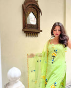 The52 Lemons Women's Gorgeous Printed Viscose Fabric Straight Kurta Pant with Dupatta Set - Distacart