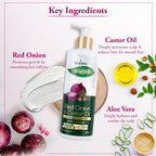 VI-JOHN Prakritik Red Onion & Castor Oil Conditioner to Prevent Dry Hair, 100% Natural Bio Actives