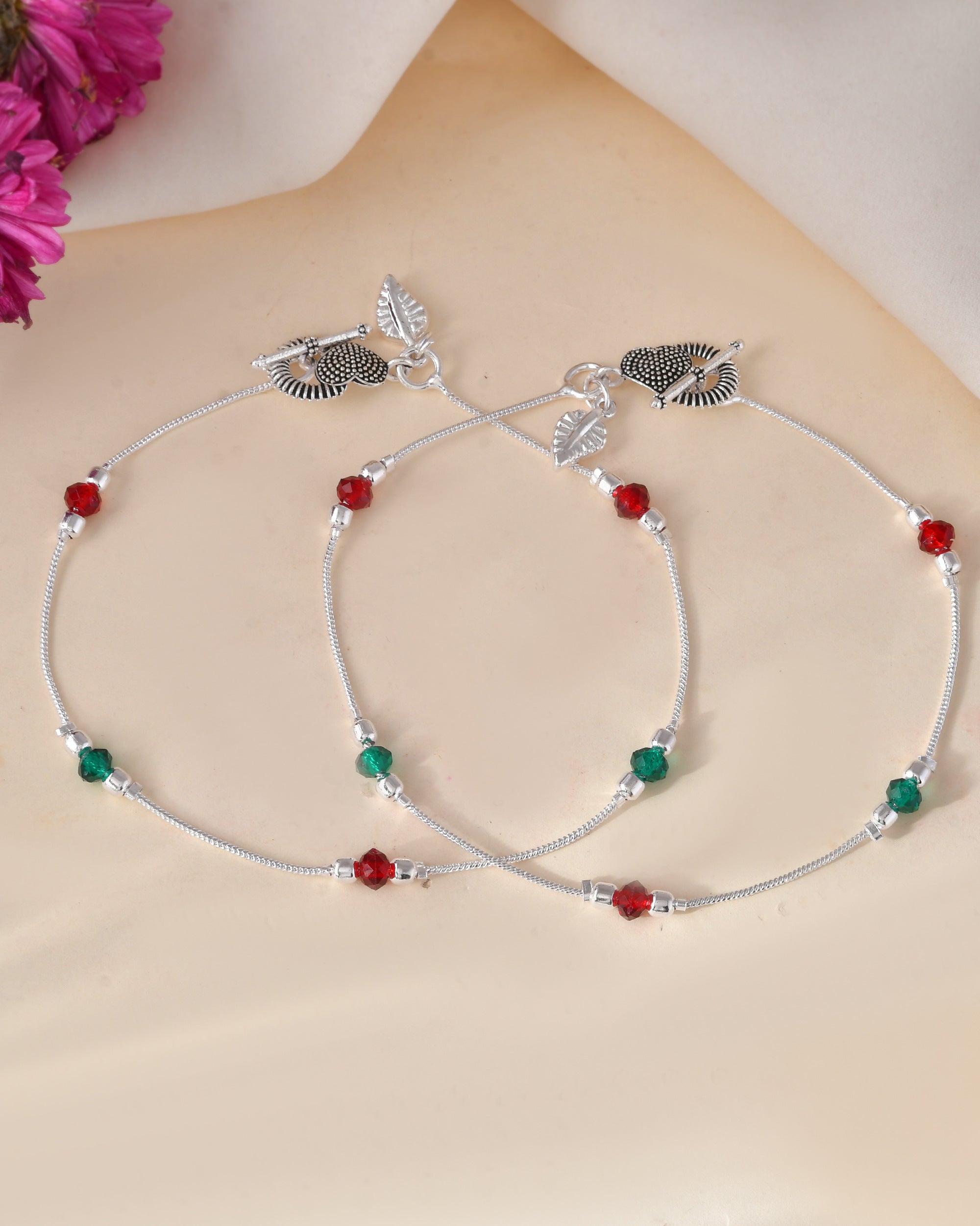 Jewels Nest Elegant Sterling Silver Designer Anklet – Adjustable & Trendy - Distacart