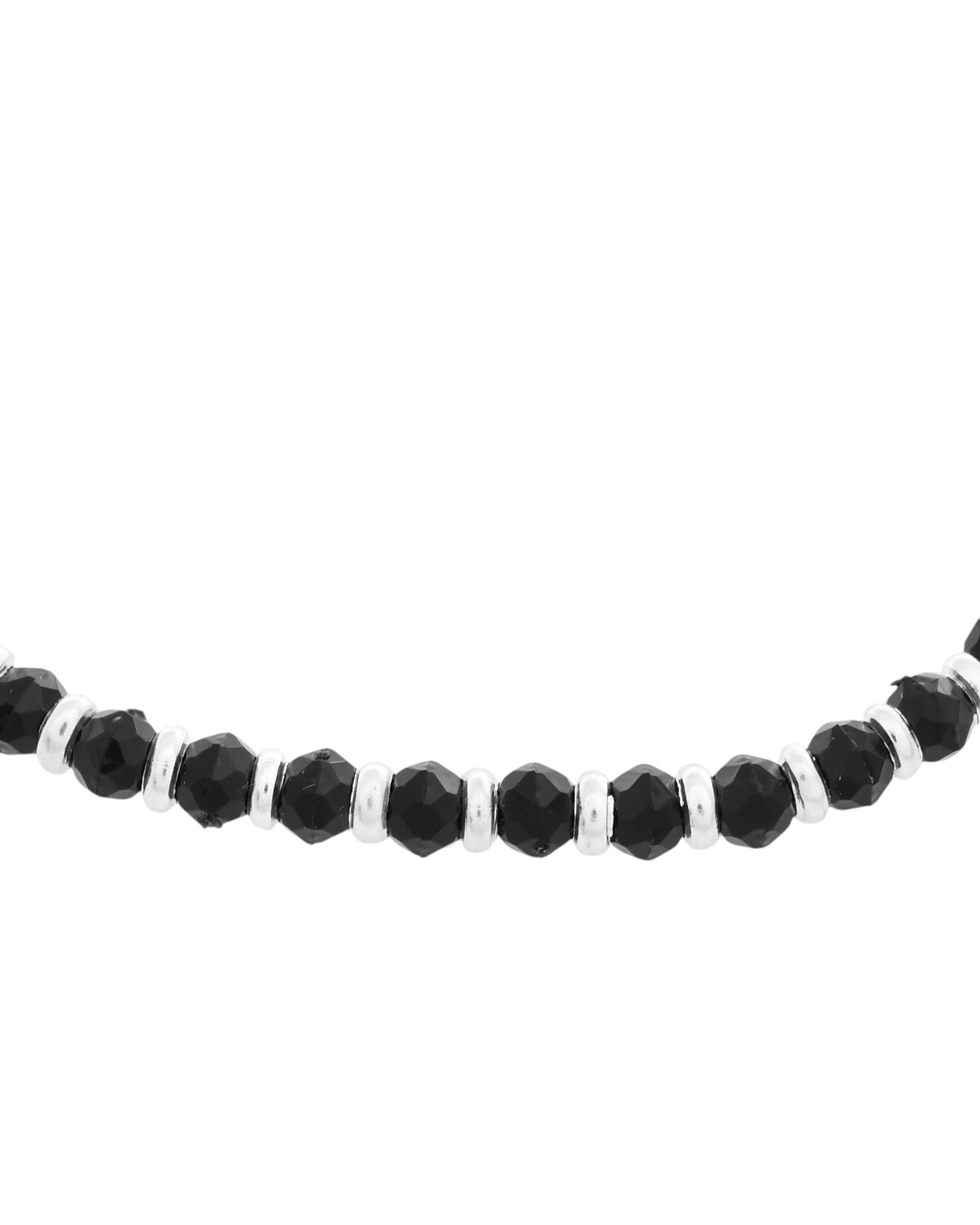 Jewels Nest Elegant Silver-Plated Black Bead Anklet – Traditional & Trendy - Distacart