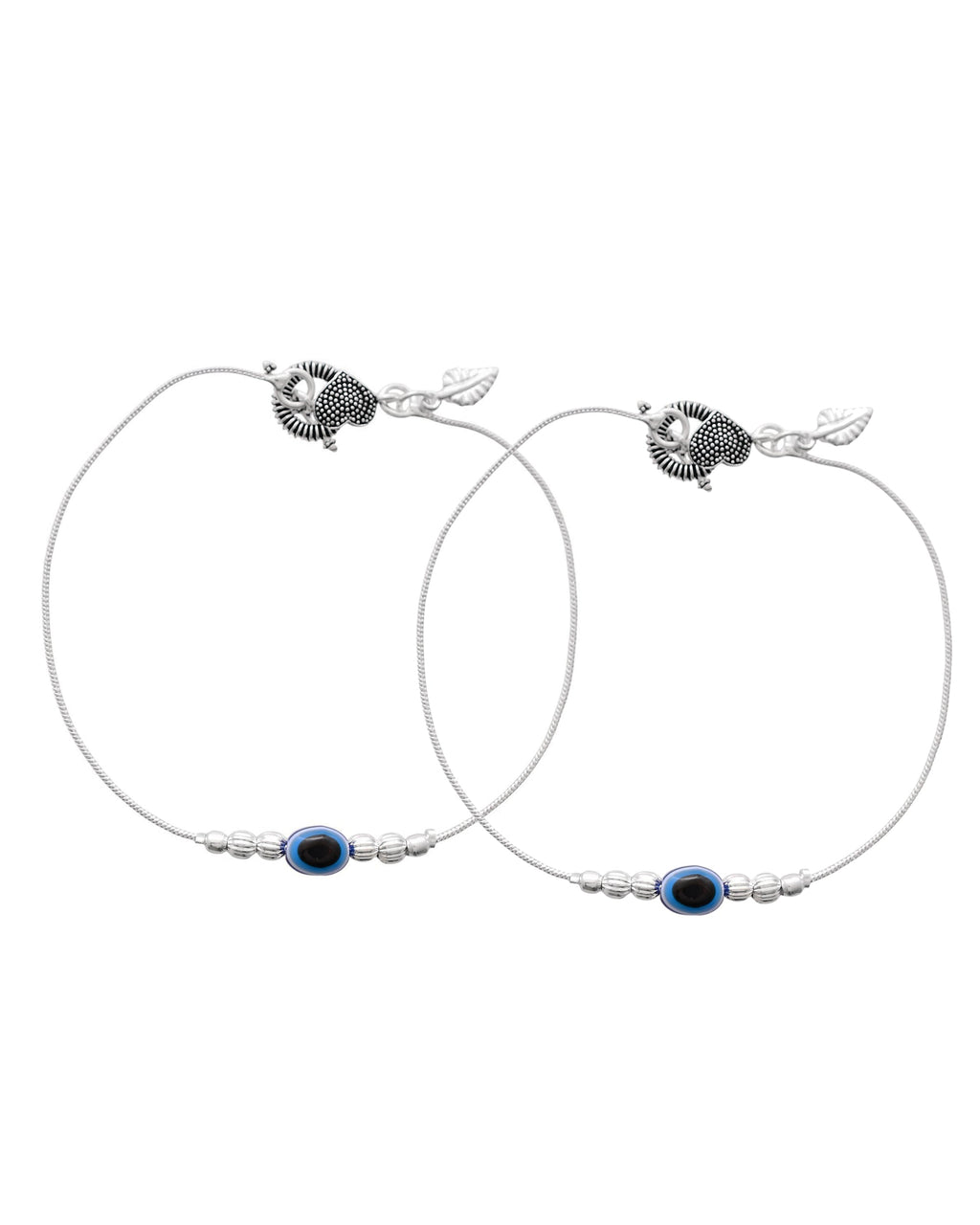 Jewels Nest Oxidized Silver Heart Charm Anklet – Boho & Traditional - Distacart