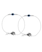 Jewels Nest Oxidized Silver Heart Charm Anklet – Boho & Traditional - Distacart