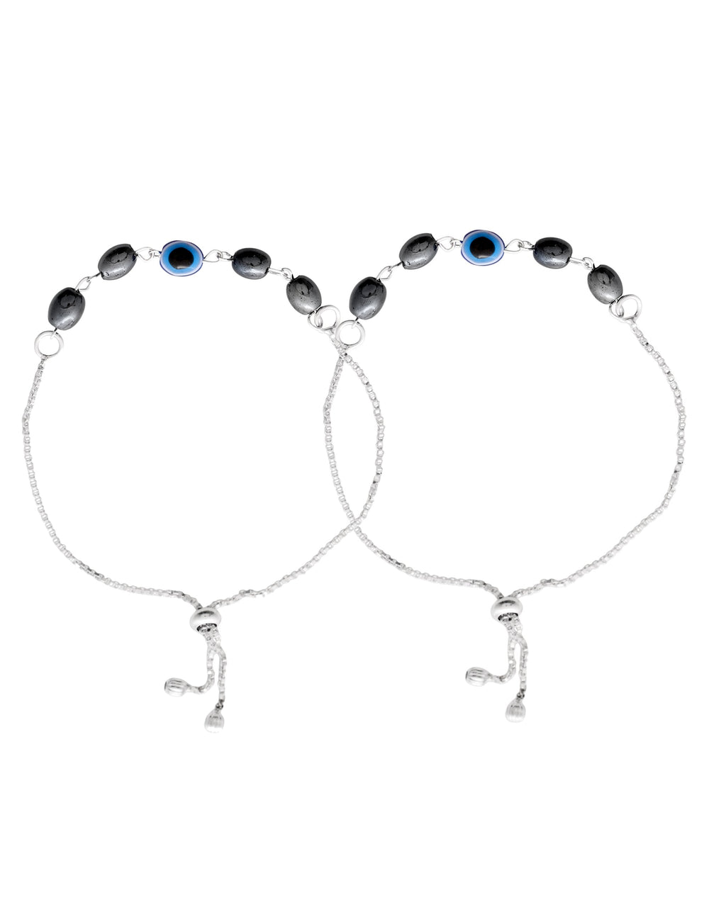 Jewels Nest Stylish Oxidized Silver & Blue Beaded Anklet – Elegant & Trendy - Distacart