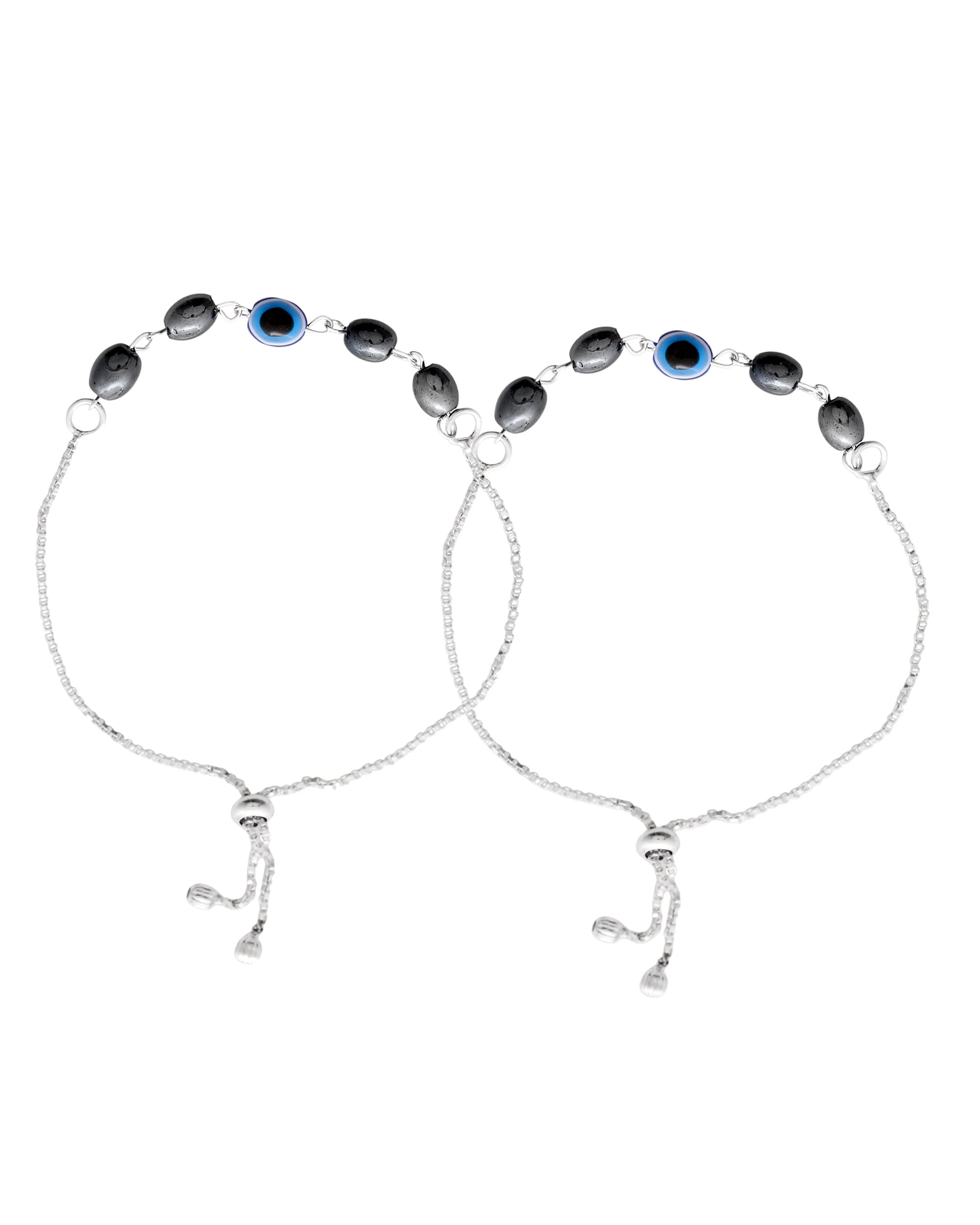 Jewels Nest Stylish Oxidized Silver & Blue Beaded Anklet – Elegant & Trendy - Distacart