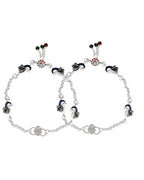 Jewels Nest Elegant Silver-Plated Oxidized Floral Charm Ankle - Distacart