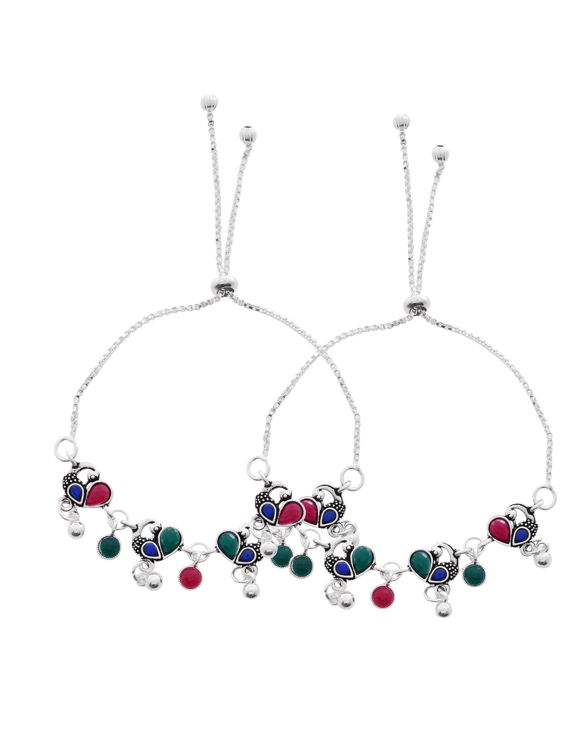 Jewels Nest Stylish Silver-Plated Designer Anklet - Distacart