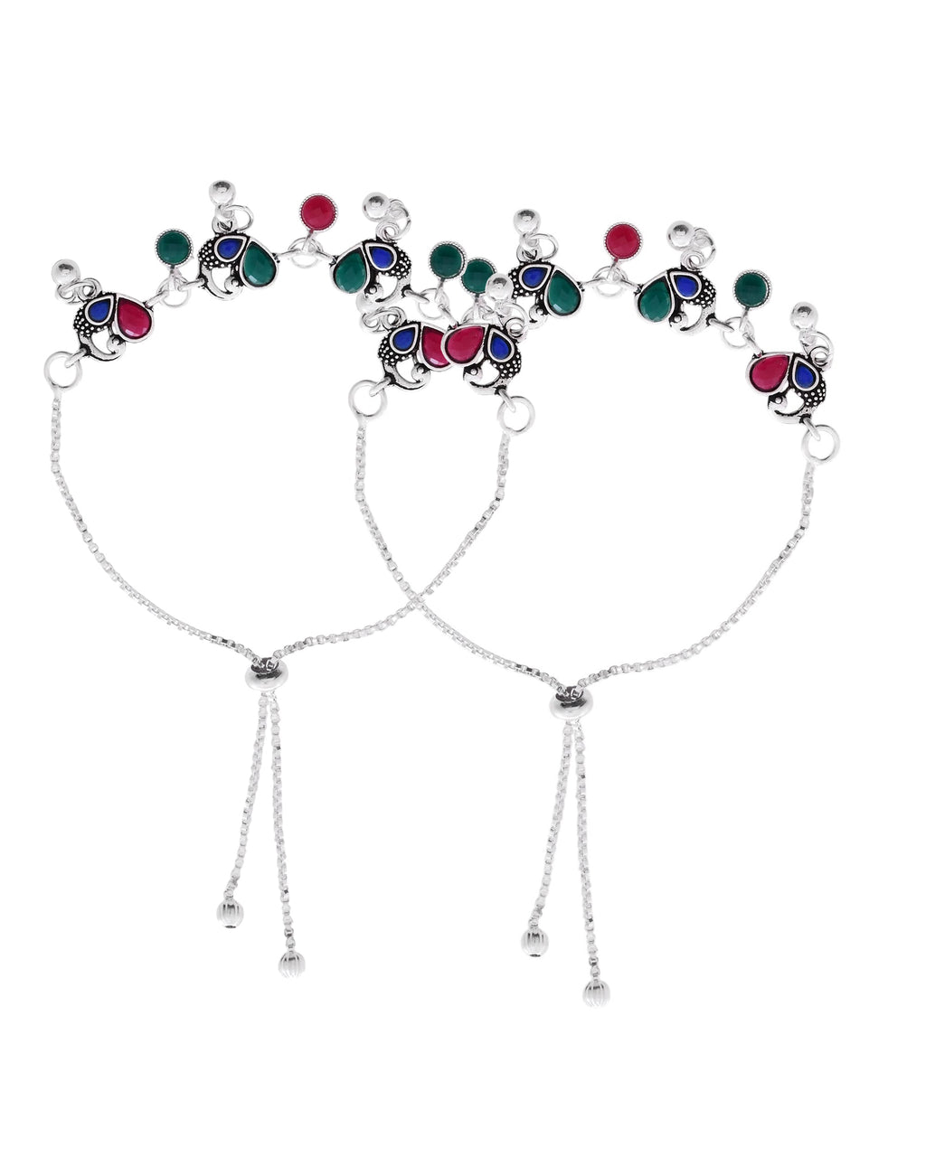 Jewels Nest Stylish Silver-Plated Designer Anklet - Distacart