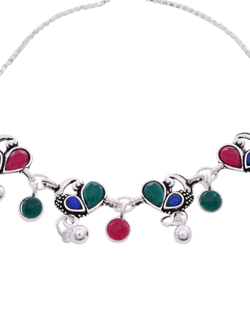 Jewels Nest Stylish Silver-Plated Designer Anklet - Distacart