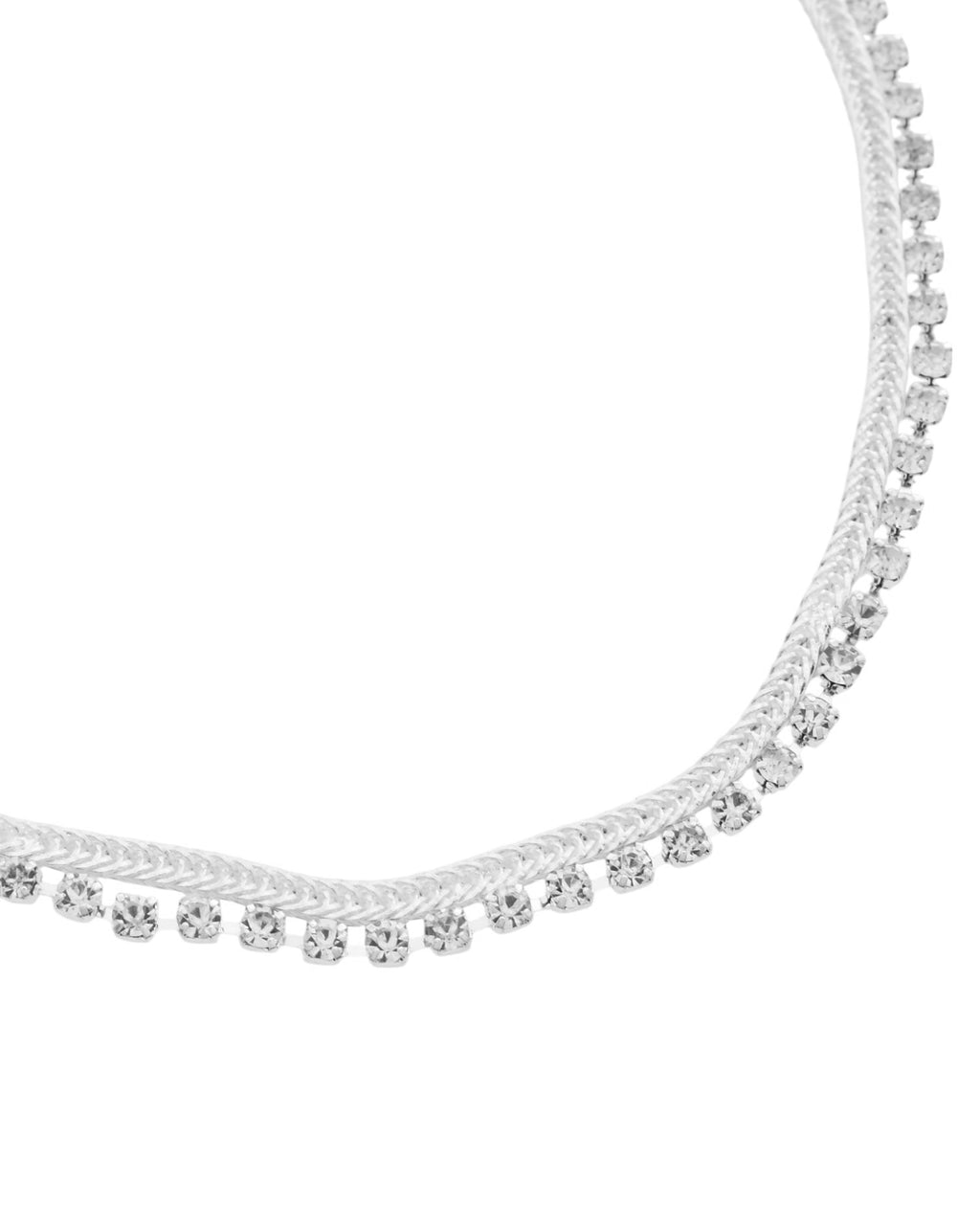 Jewels Nest Elegant Silver-Plated Rhinestone Anklet - Distacart