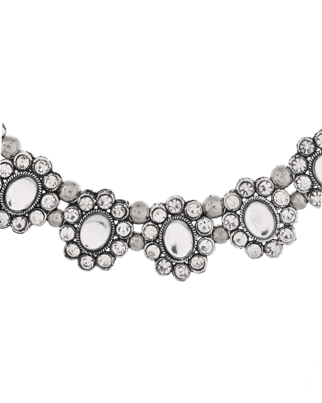 Jewels Nest Handcrafted Oxidized Mirror Choker Jewellery Set