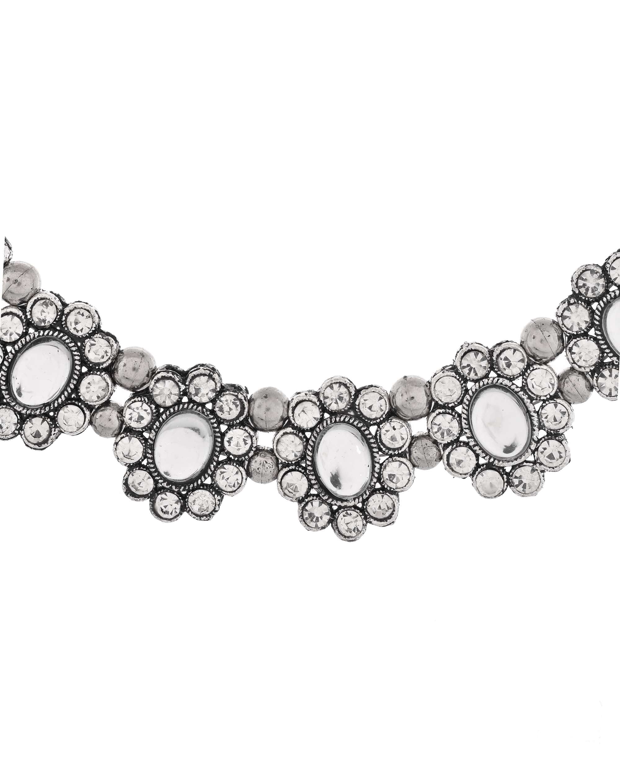 Jewels Nest Handcrafted Oxidized Mirror Choker Jewellery Set