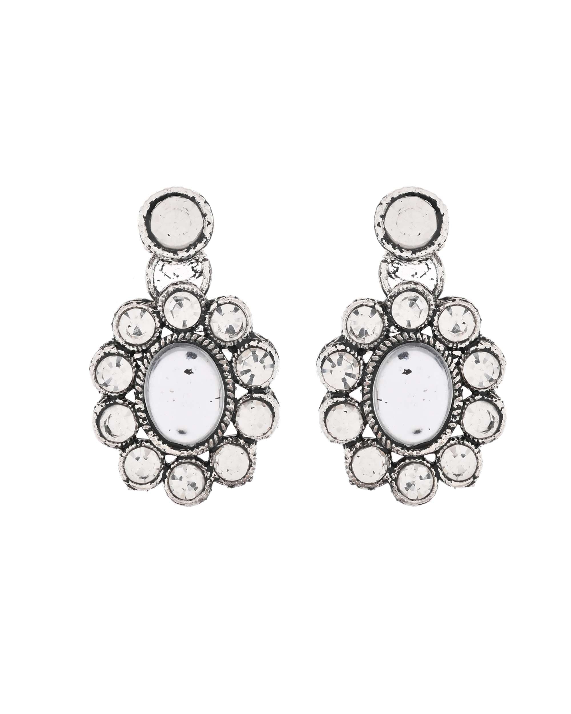 Jewels Nest Handcrafted Oxidized Mirror Choker Jewellery Set