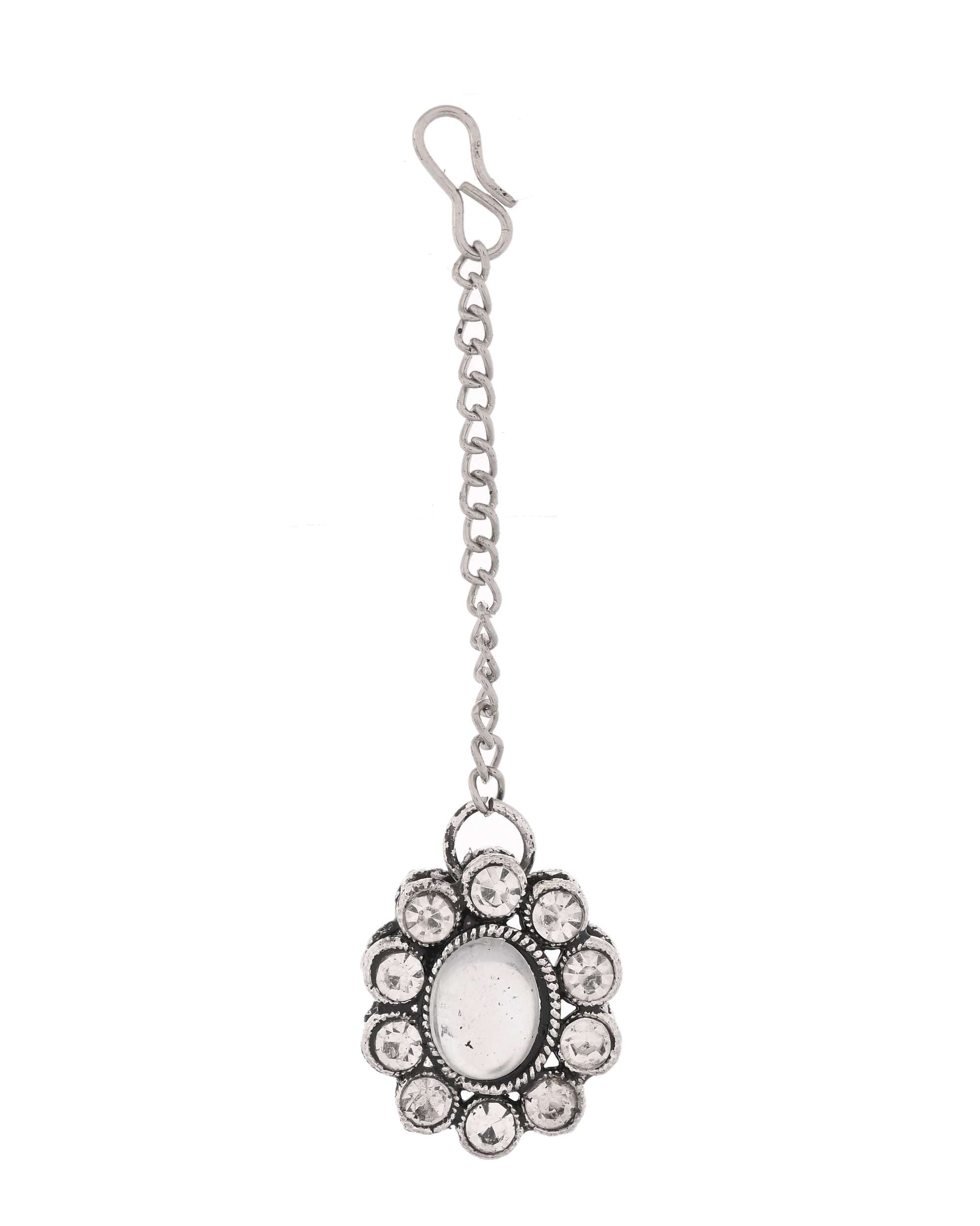 Jewels Nest Handcrafted Oxidized Mirror Choker Jewellery Set