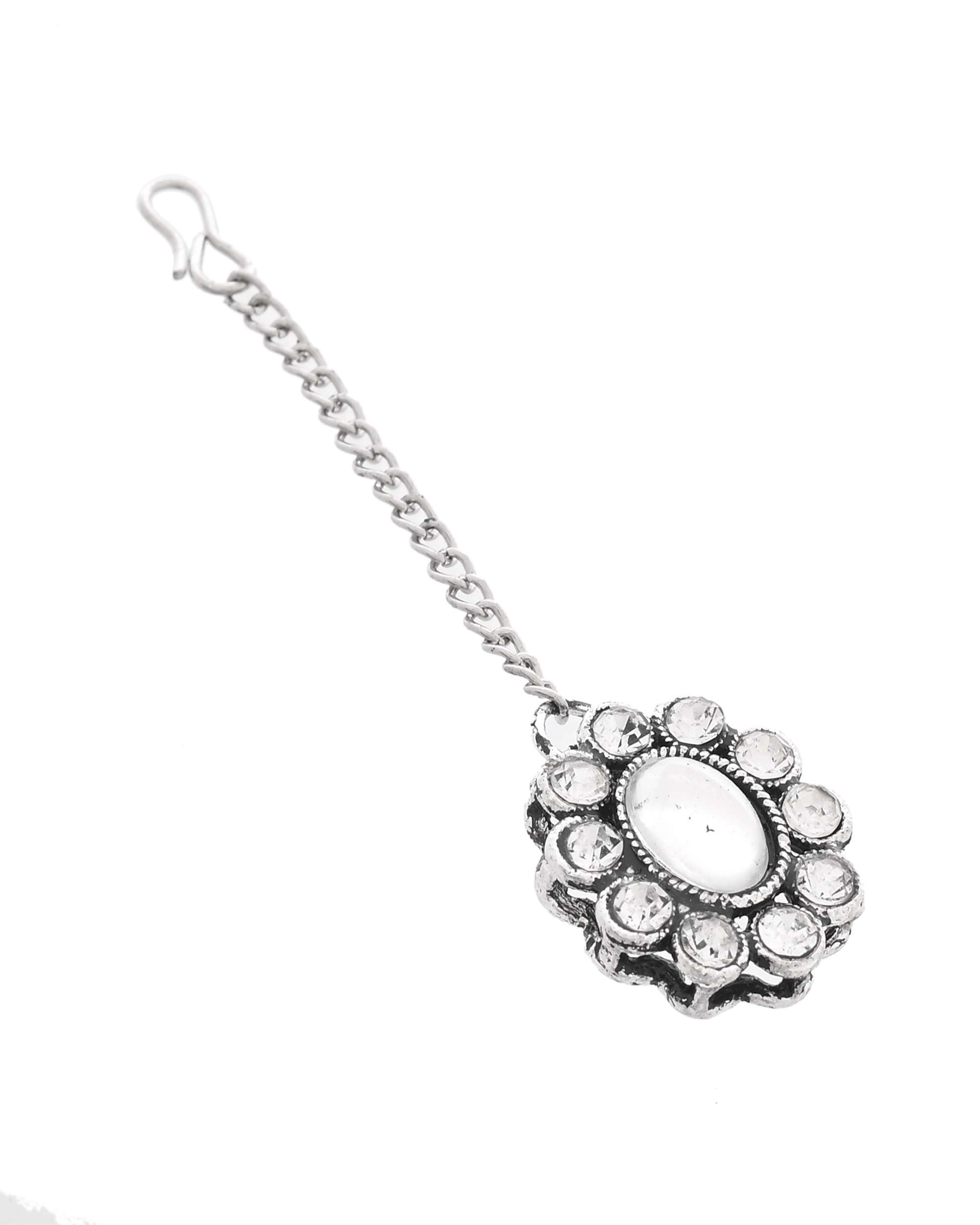 Jewels Nest Handcrafted Oxidized Mirror Choker Jewellery Set