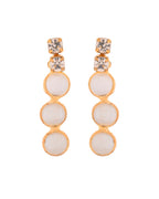 Jewels Nest Gold-Plated White Beaded & Stone-Studded Adjustable Choker Necklace