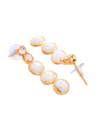 Jewels Nest Gold-Plated White Beaded & Stone-Studded Adjustable Choker Necklace