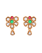 Jewels Nest Traditional Kundan Gold-Plated Jewellery Set with Mangalsutra & Earrings