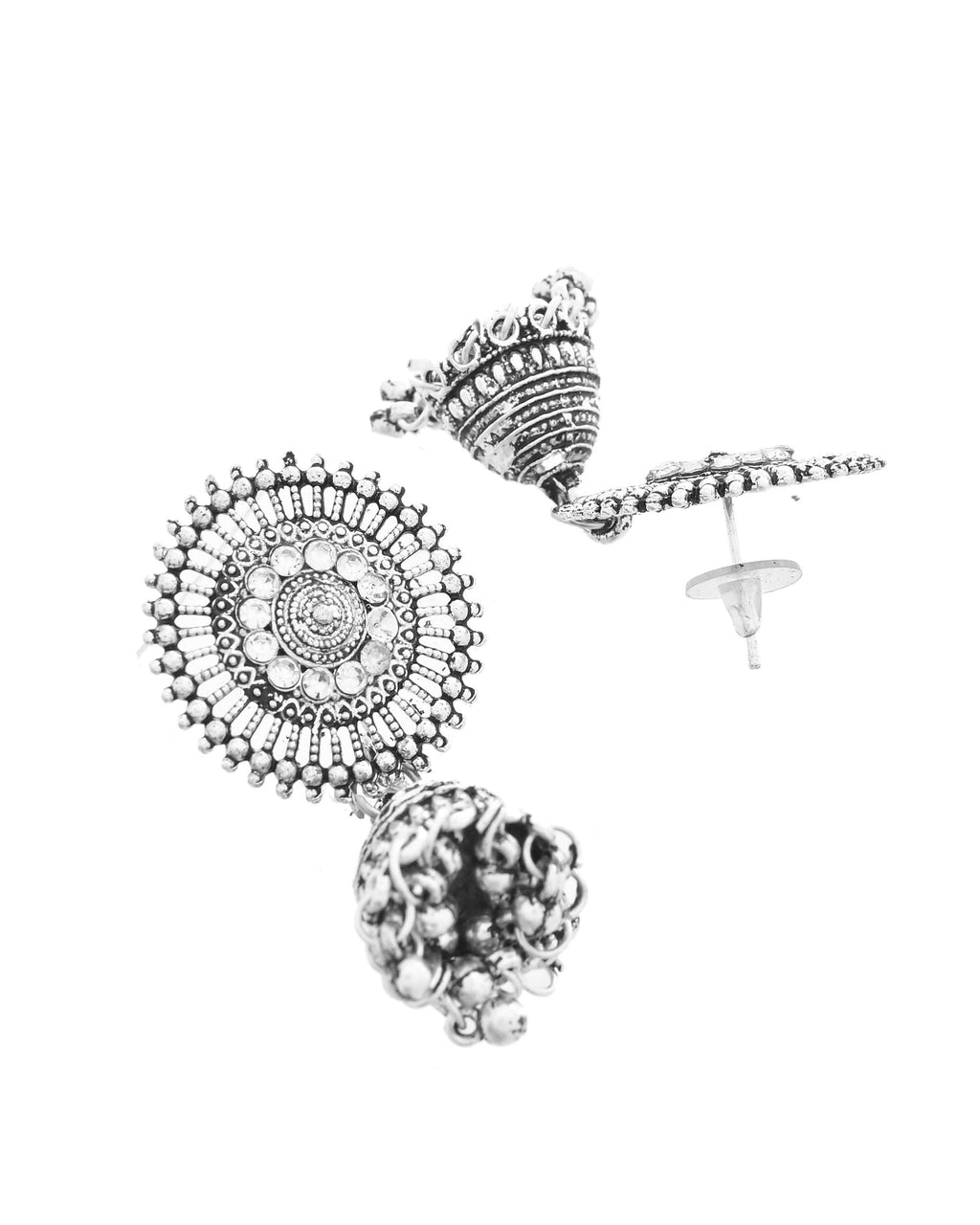 Jewels Nest Boho Inspired Adjustable Necklace with Dome Jhumkas