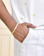 Jewels Nest Stylish Two-Tone Gold-Polished Bracelet - Distacart