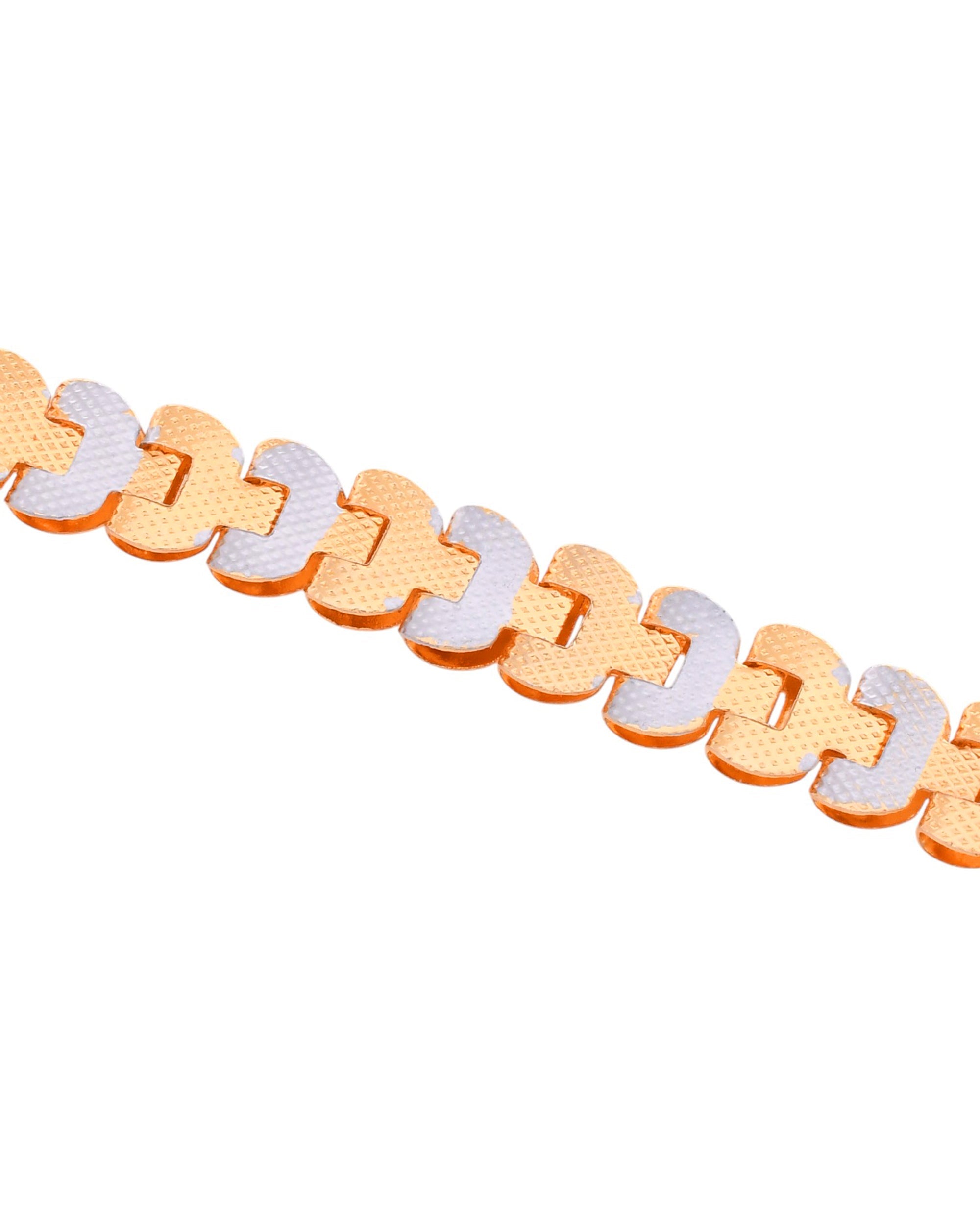 Jewels Nest Stylish Two-Tone Gold-Polished Bracelet - Distacart