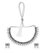 Jewels Nest Antique Finish Adjustable Necklace with Teardrop Motifs