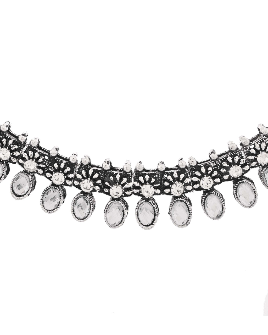 Jewels Nest Antique Finish Adjustable Necklace with Teardrop Motifs
