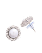 Jewels Nest imeless White Pearl Necklace with Matching Studs