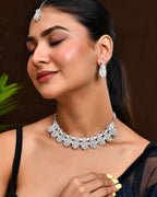 Jewels Nest Glamorous Silver-Tone Jewellery Set for Special Occasions