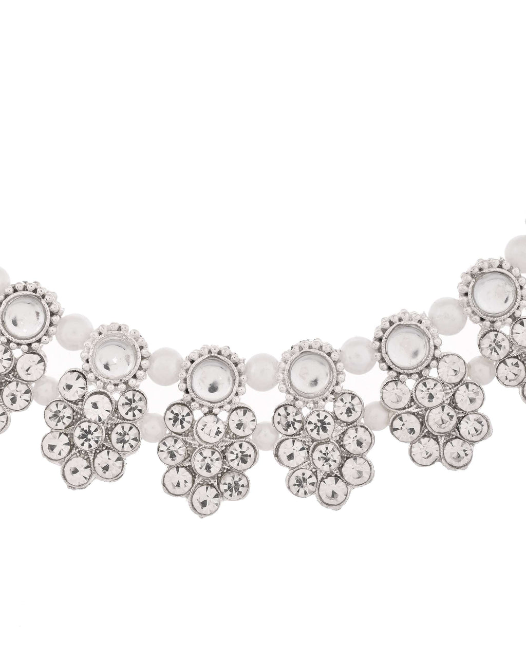 Jewels Nest Glamorous Silver-Tone Jewellery Set for Special Occasions