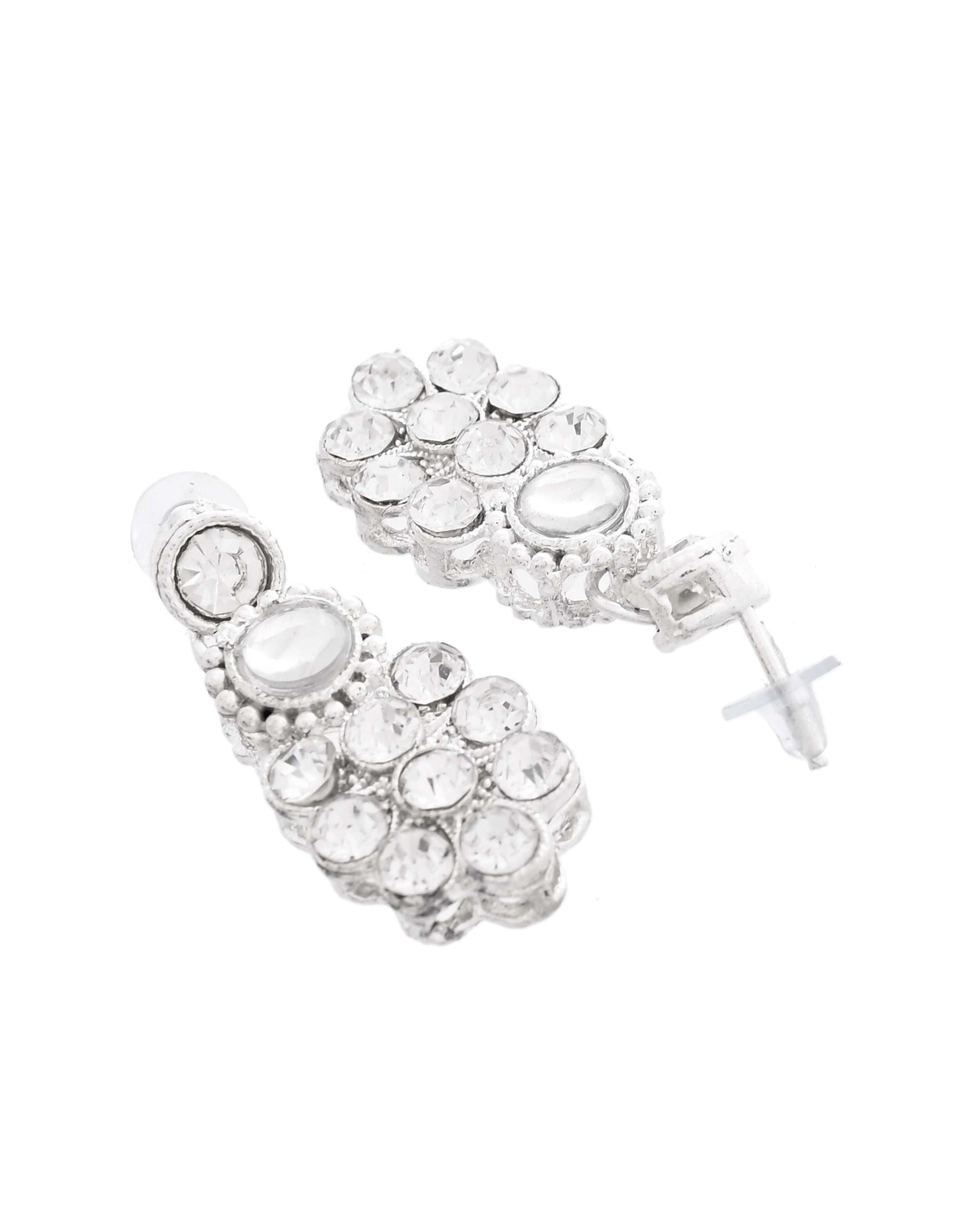 Jewels Nest Glamorous Silver-Tone Jewellery Set for Special Occasions