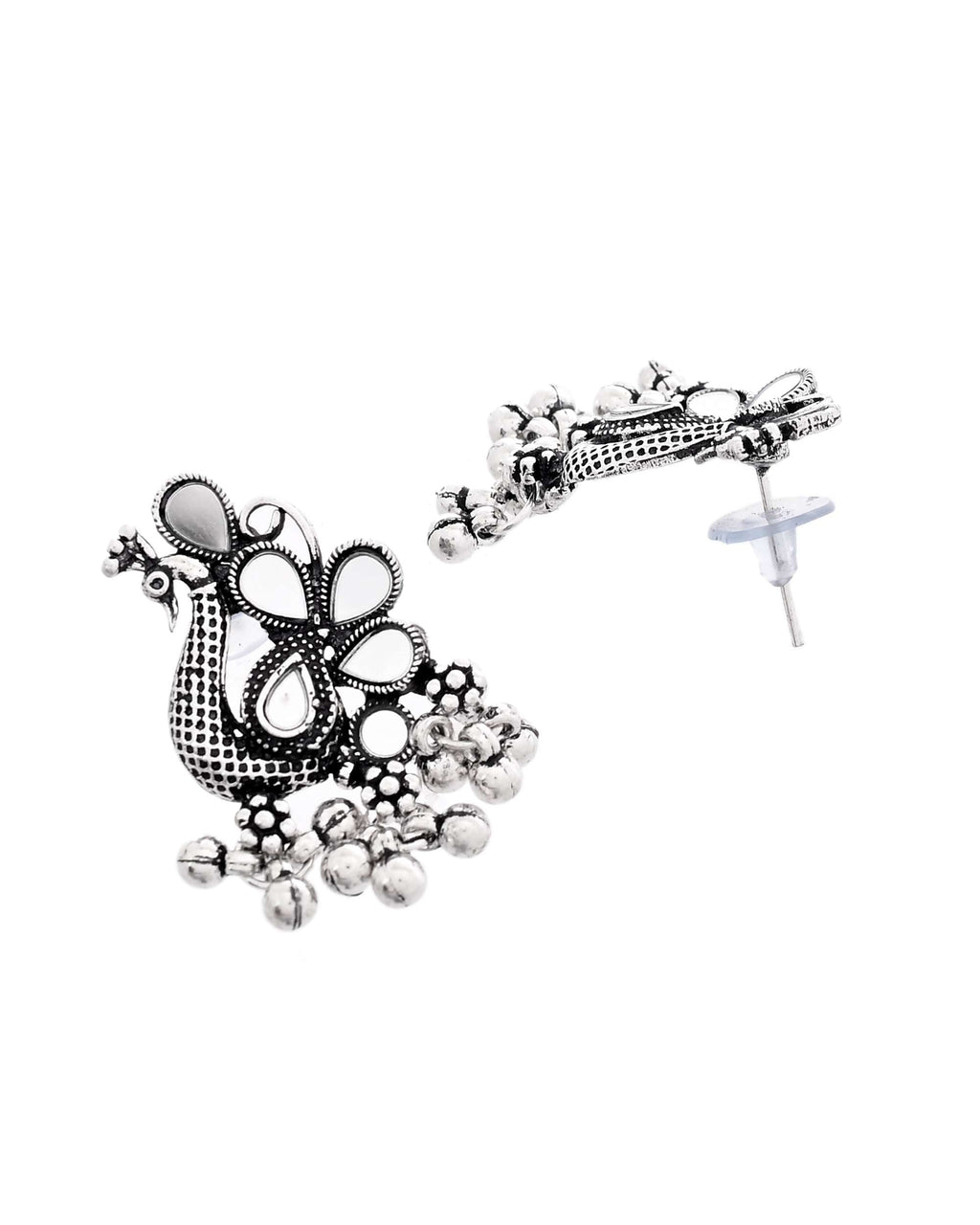 Jewels Nest Antique Long Oxidised Necklace Set with Statement Pendant