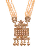Jewels Nest Ethnic Multi-Strand Golden Bead Necklace Set for Women