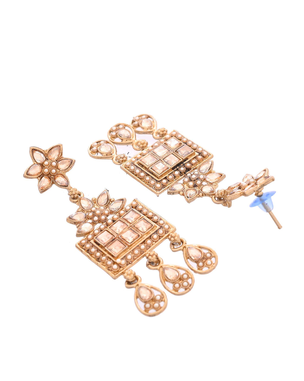 Jewels Nest Ethnic Multi-Strand Golden Bead Necklace Set for Women