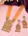 Jewels Nest Ethnic Multi-Strand Golden Bead Necklace Set for Women