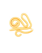 Jewels Nest Gold-Tone Adjustable Spiral Ring – Minimalist Contemporary Finger Ring for Women