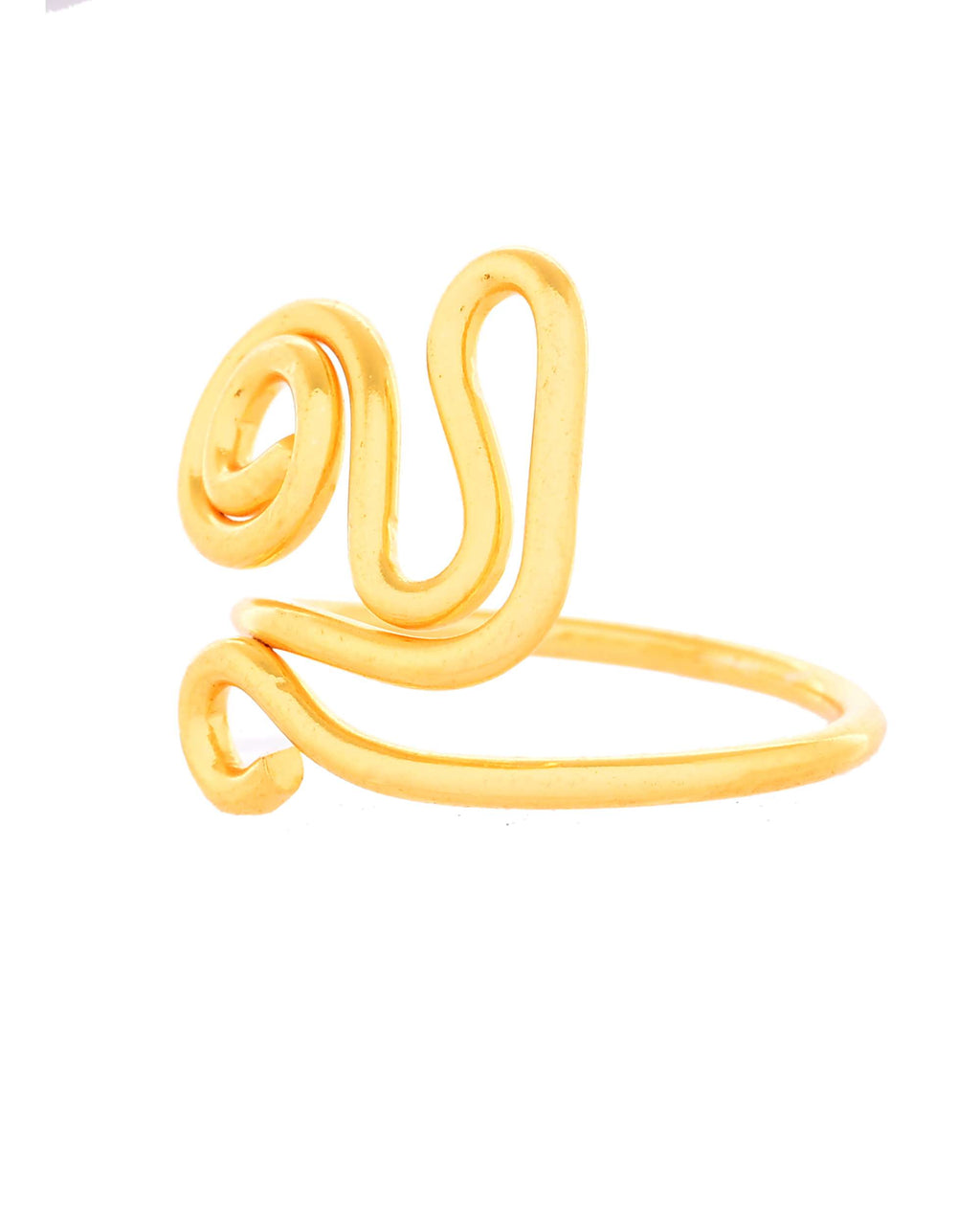 Jewels Nest Gold-Tone Adjustable Spiral Ring – Minimalist Contemporary Finger Ring for Women