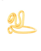 Jewels Nest Gold-Tone Adjustable Spiral Ring – Minimalist Contemporary Finger Ring for Women