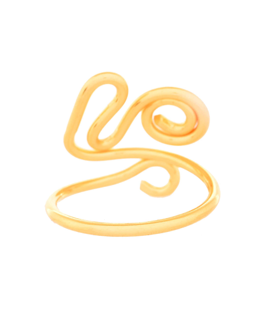 Jewels Nest Gold-Tone Adjustable Spiral Ring – Minimalist Contemporary Finger Ring for Women
