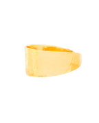 Jewels Nest Gold-Plated Matte Textured Open Band Ring – Anti-Tarnish Adjustable Finger Ring for Women